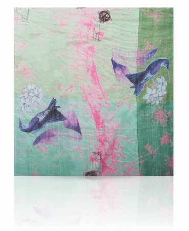 Палантин Женский SN-VINTAGE.BIRD/TURQUE